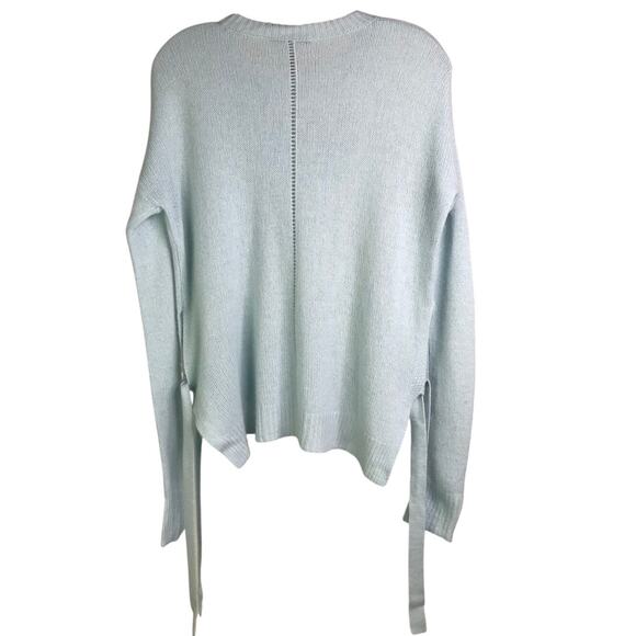 Autumn Cashmere Sweater Womens Sz XS Ice Blue Tie Sides 100% Cashmere Longsleeve - Picture 1 of 8